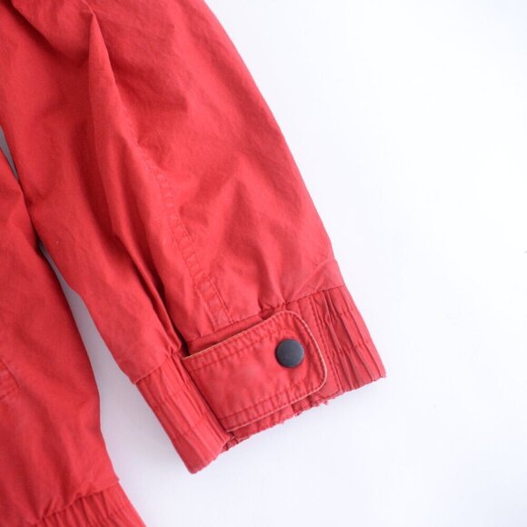 VTG Lewritter Beverly Hills Red Yellow Zip Up W/ Stowaway Hood Aviator Jacket M - Picture 6 of 13